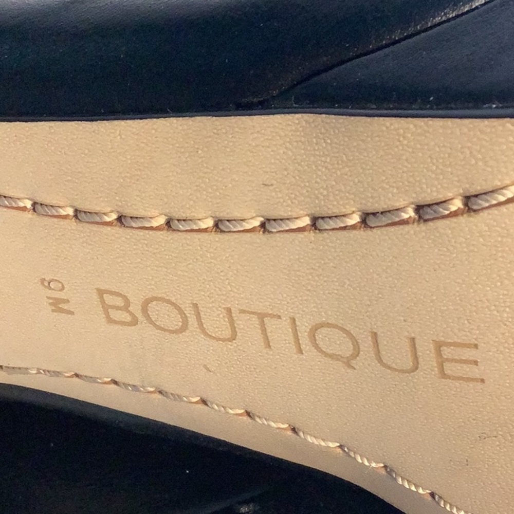 Boutique 9 Black Leather Platform Stiletto Convertible Shaft Ankle Boots Sz 9 M - Picture 11 of 12